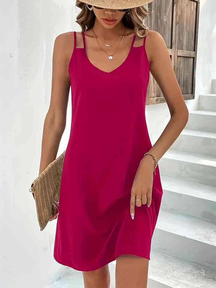 Double-Strap V-Neck Dress