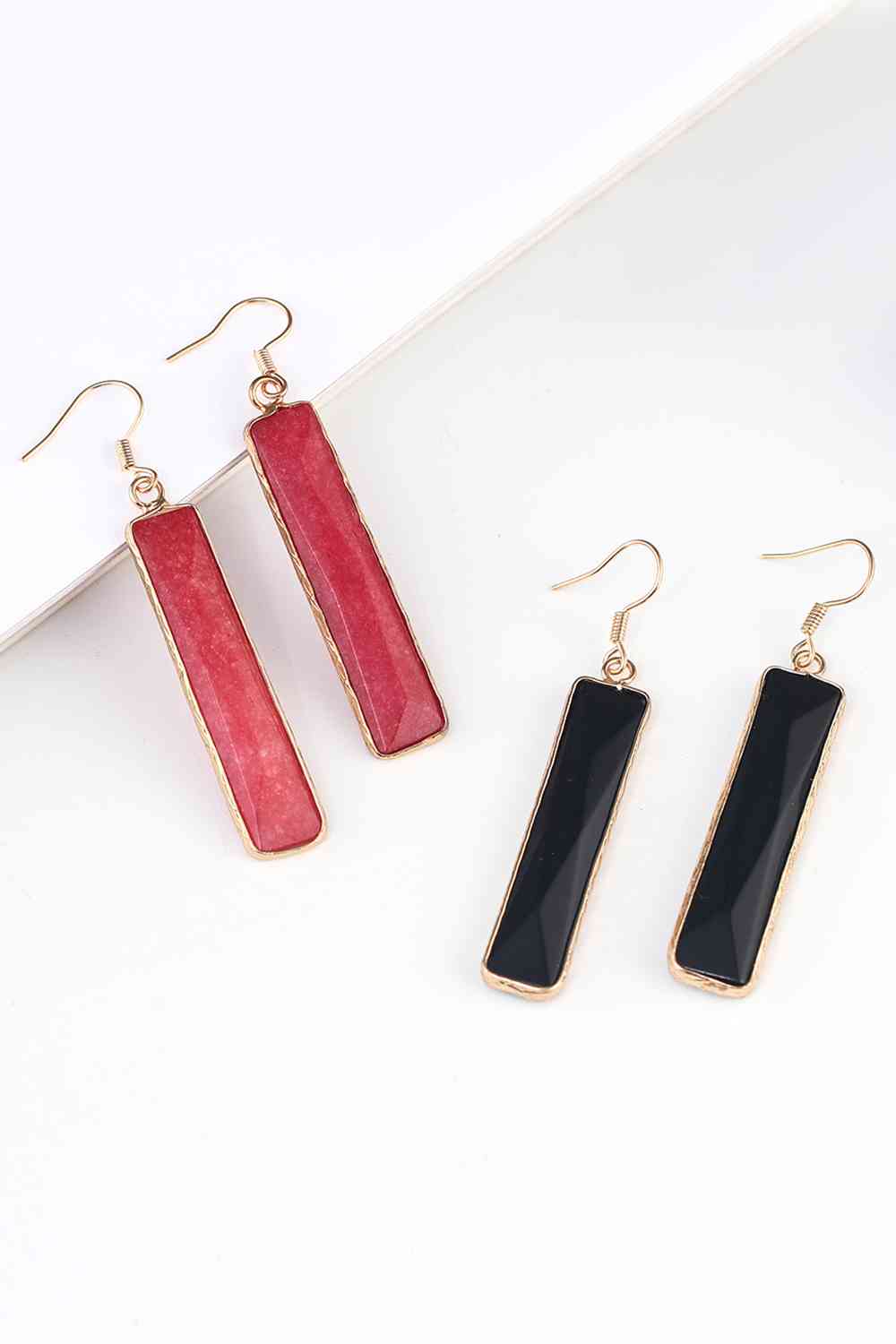 Natural Stone Drop Earrings